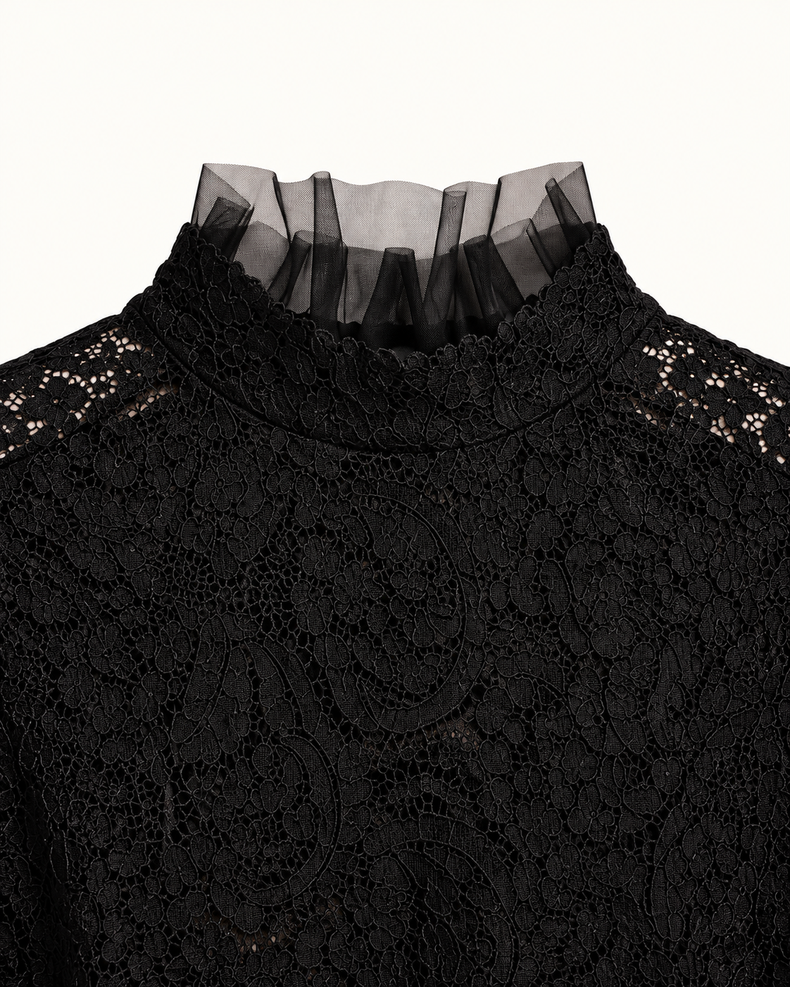Maglia in pizzo e tulle