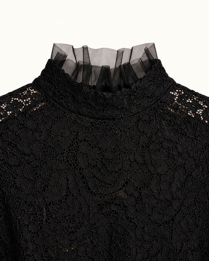 Maglia in pizzo e tulle