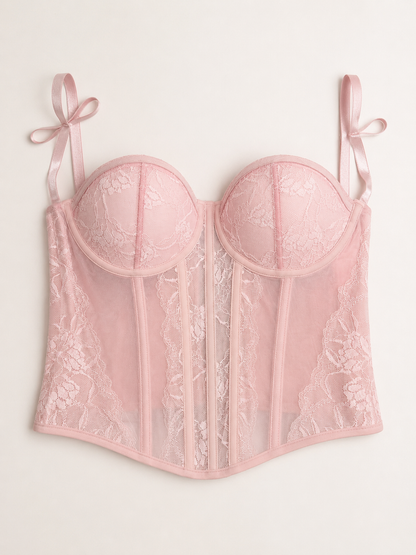 Corpetto in pizzo – Rosa