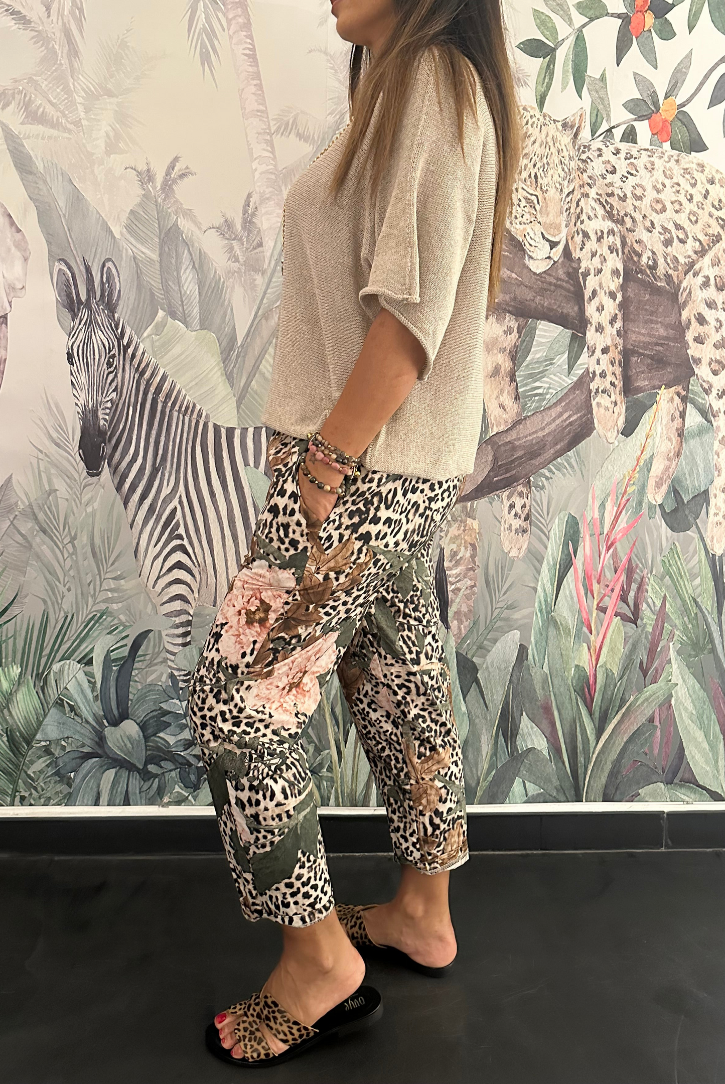 Pantalone stampa animalier