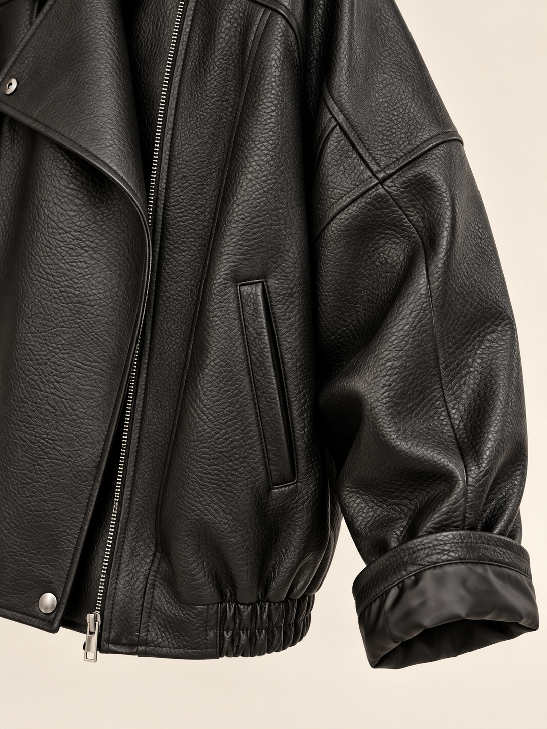 Bomber donna oversize in ecopelle nera Have One