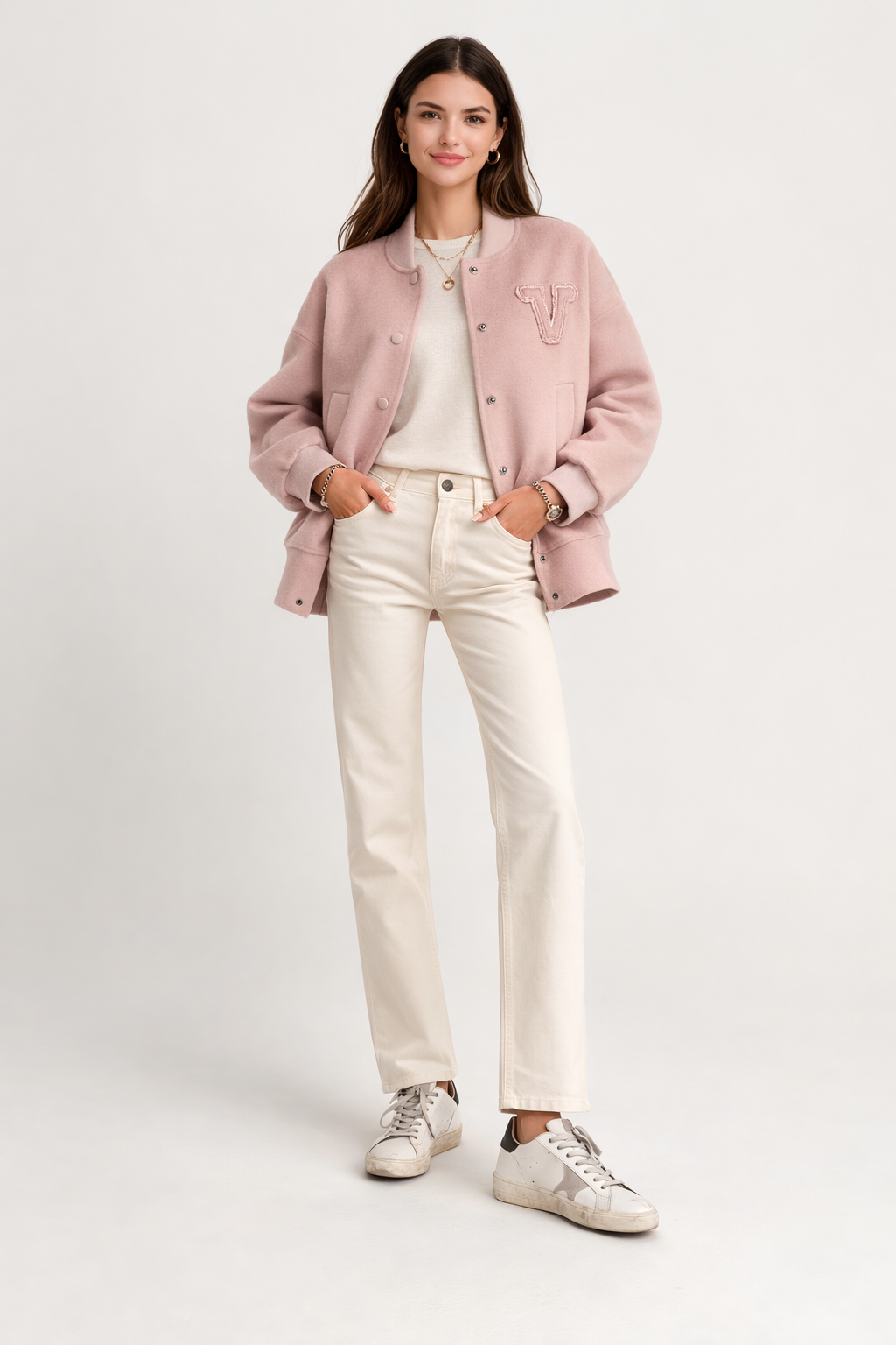Bomber in Lana Color Cipria – Vicolo