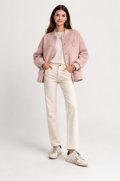 Bomber in Lana Color Cipria – Vicolo