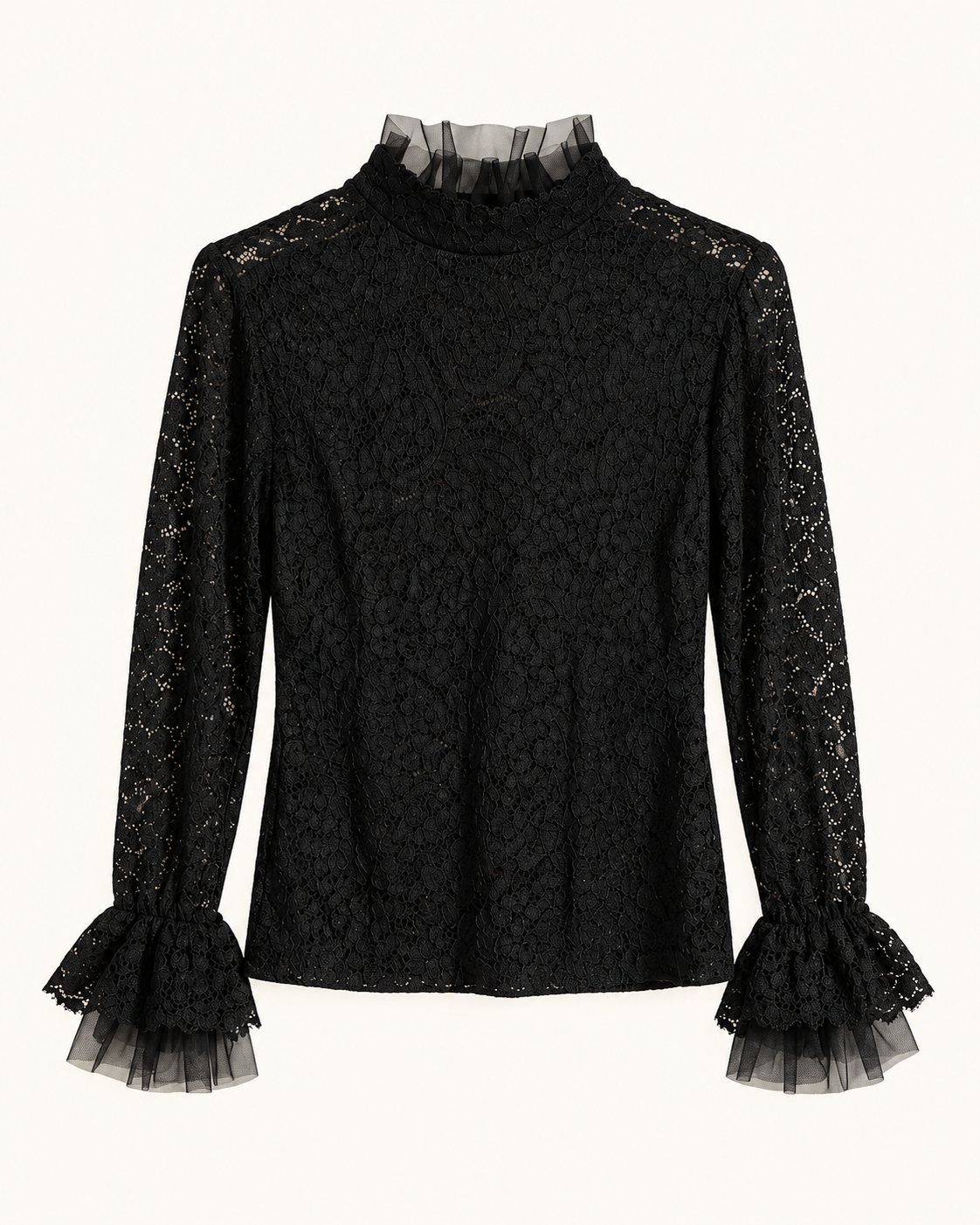 Maglia in pizzo e tulle