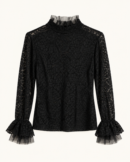 Maglia in pizzo e tulle