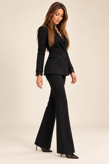 Tailleur donna Armoire con giacca doppiopetto e pantaloni flare