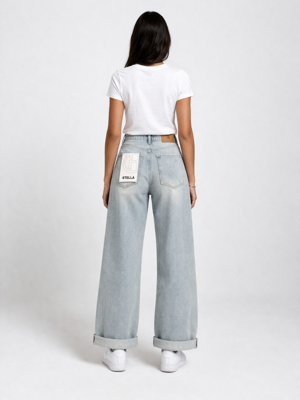 Jeans wide leg con strass – Stella