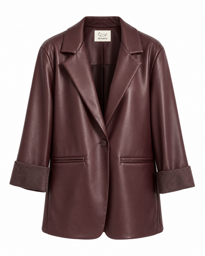 Blazer donna oversize in ecopelle Armoire