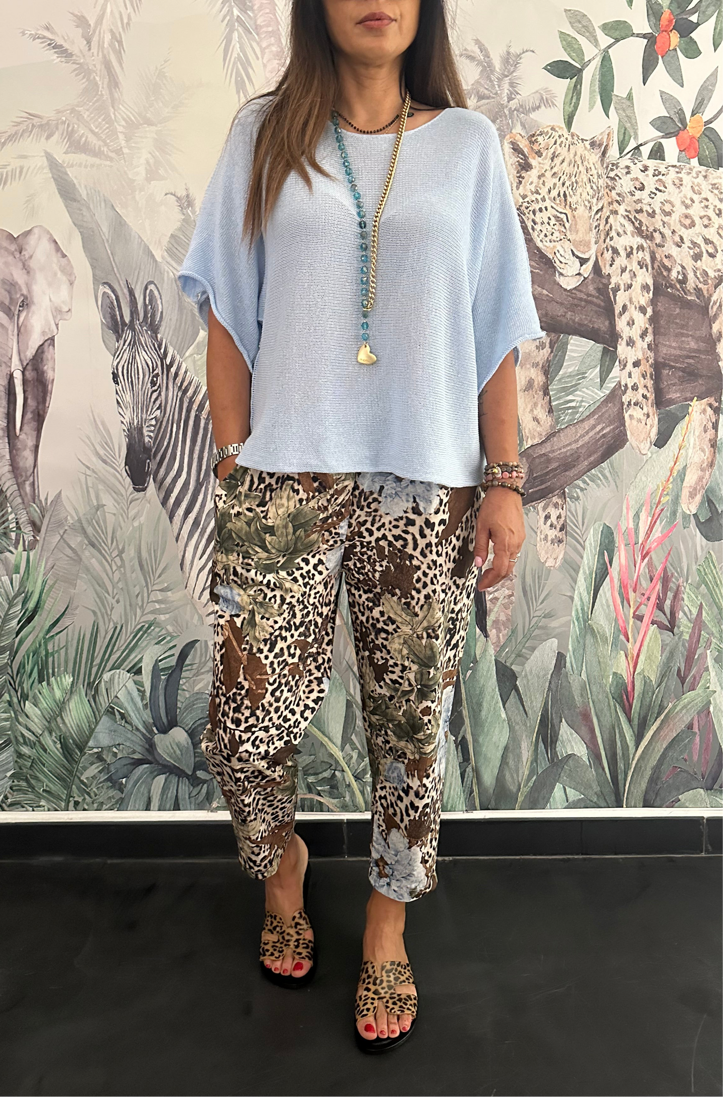 Pantaloni stampa animalier