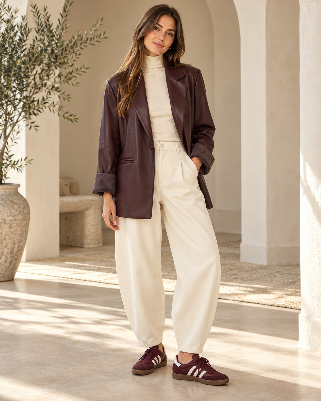 Blazer donna oversize in ecopelle Armoire