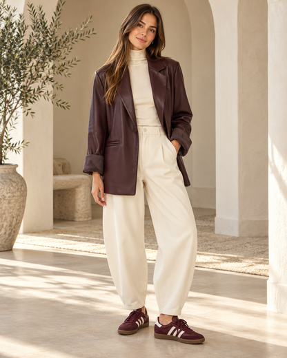 Blazer donna oversize in ecopelle Armoire
