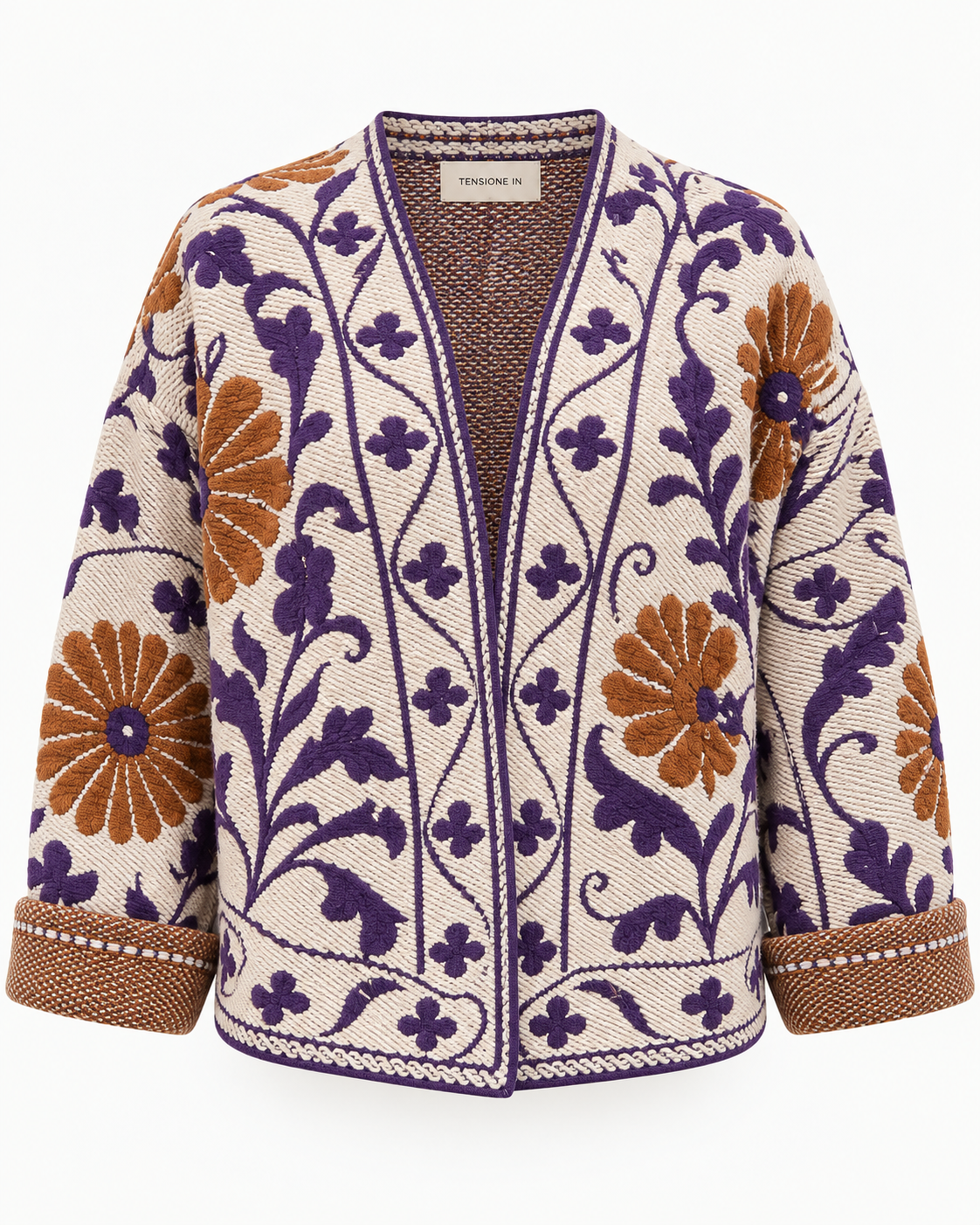 Giacca Cardigan Jacquard Floreale