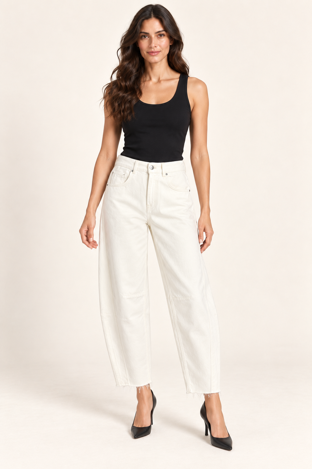 Jeans Delia barrel – burro