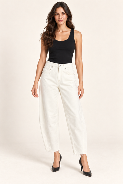 Jeans Delia barrel – burro