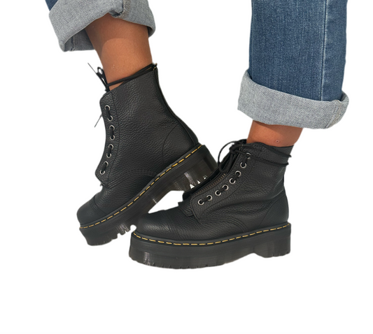 Dr.Martens  con plateau in morbida pelle