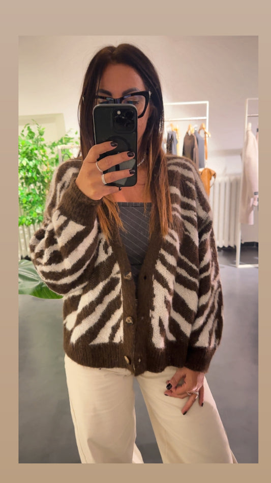 Cardigan zebrato