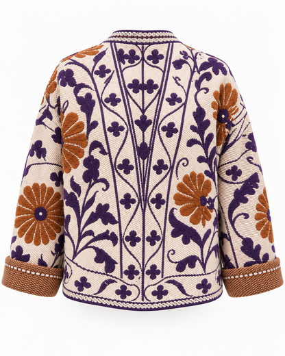 Giacca Cardigan Jacquard Floreale