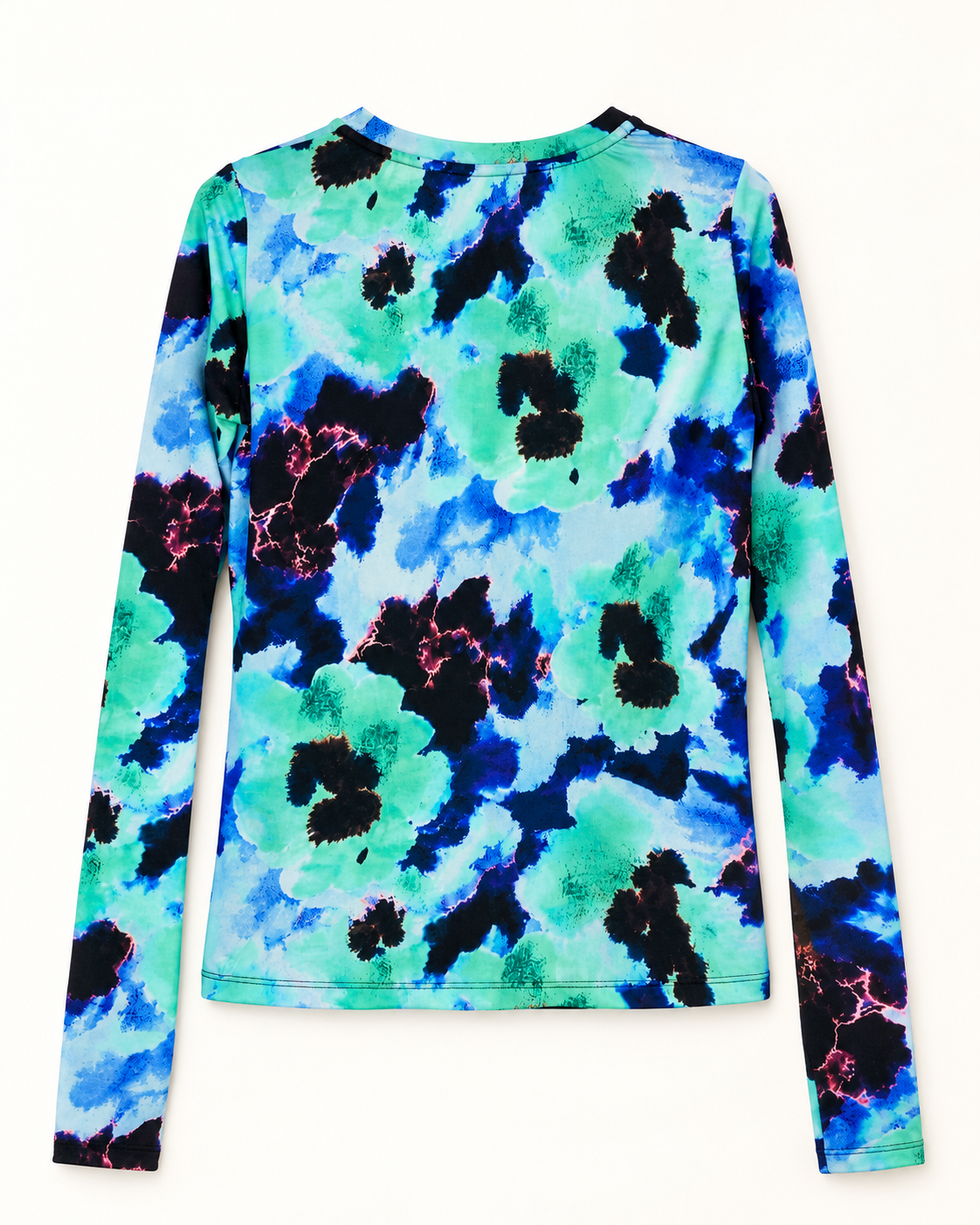 Maglia donna a fantasia floreale azzurra