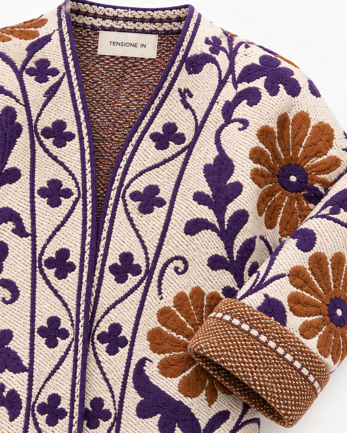 Giacca Cardigan Jacquard Floreale