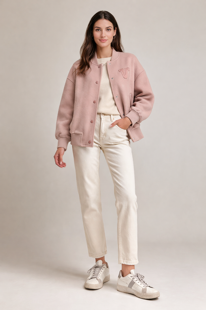 Bomber in Lana Color Cipria – Vicolo