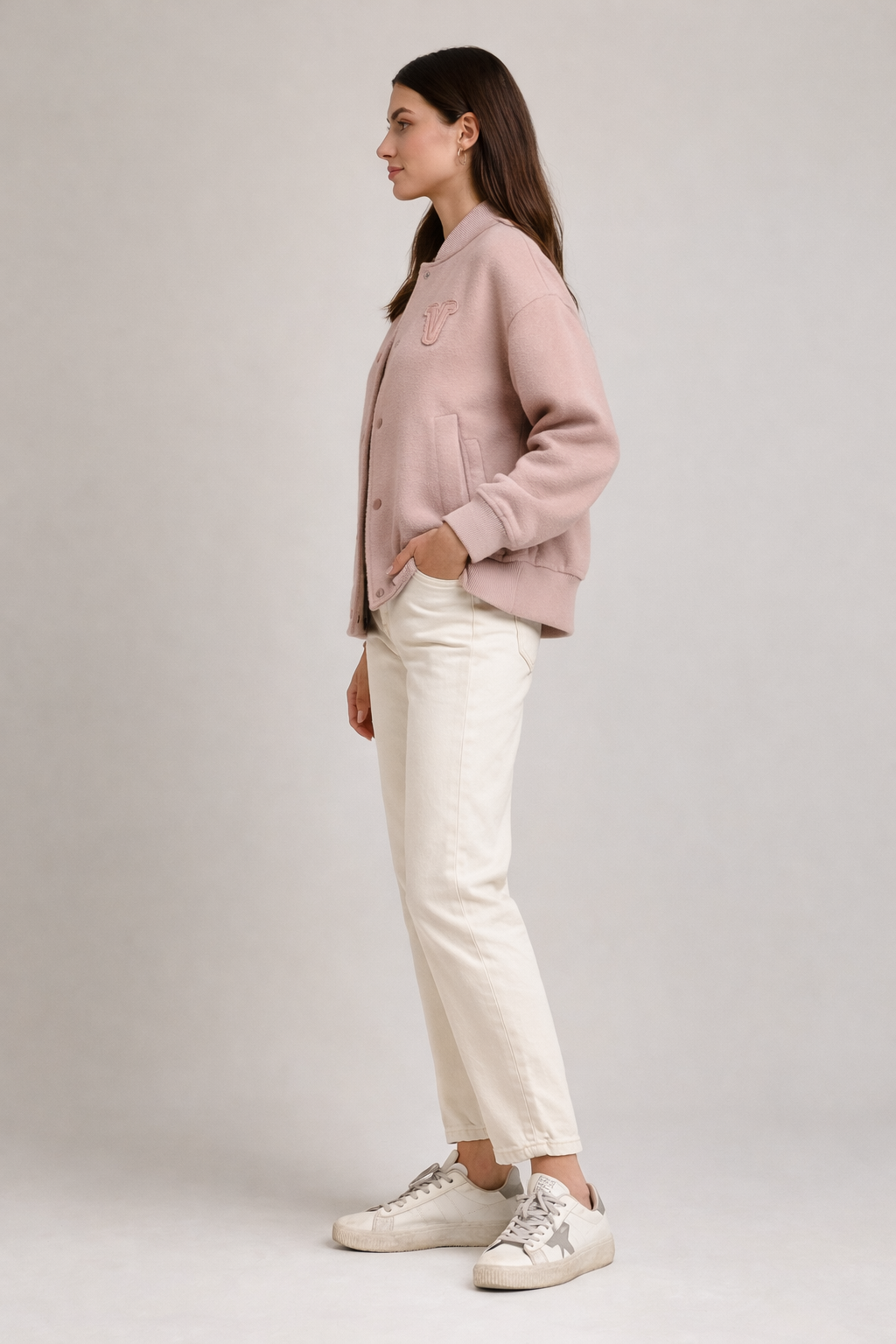 Bomber in Lana Color Cipria – Vicolo
