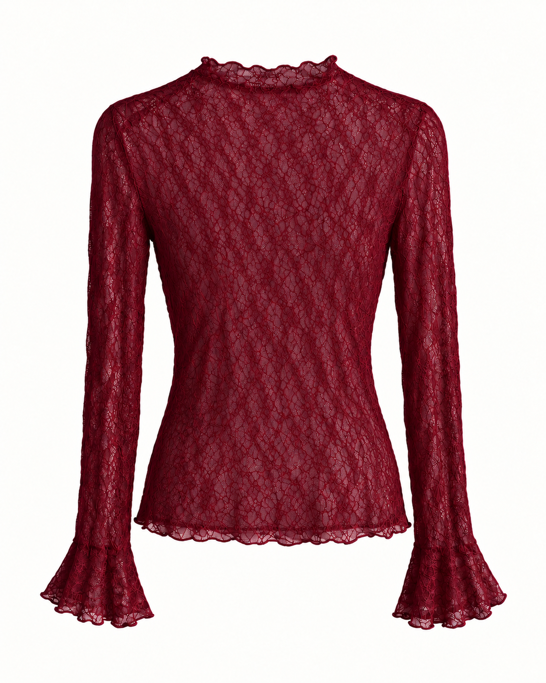 Maglia da donna in pizzo bordeaux