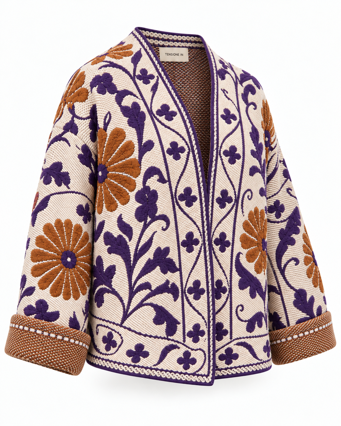 Giacca Cardigan Jacquard Floreale