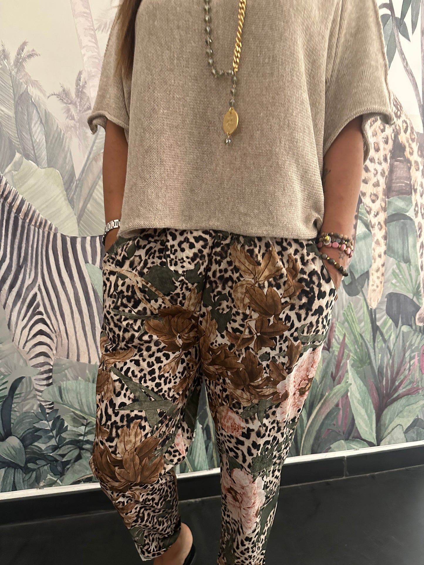 Pantalone stampa animalier