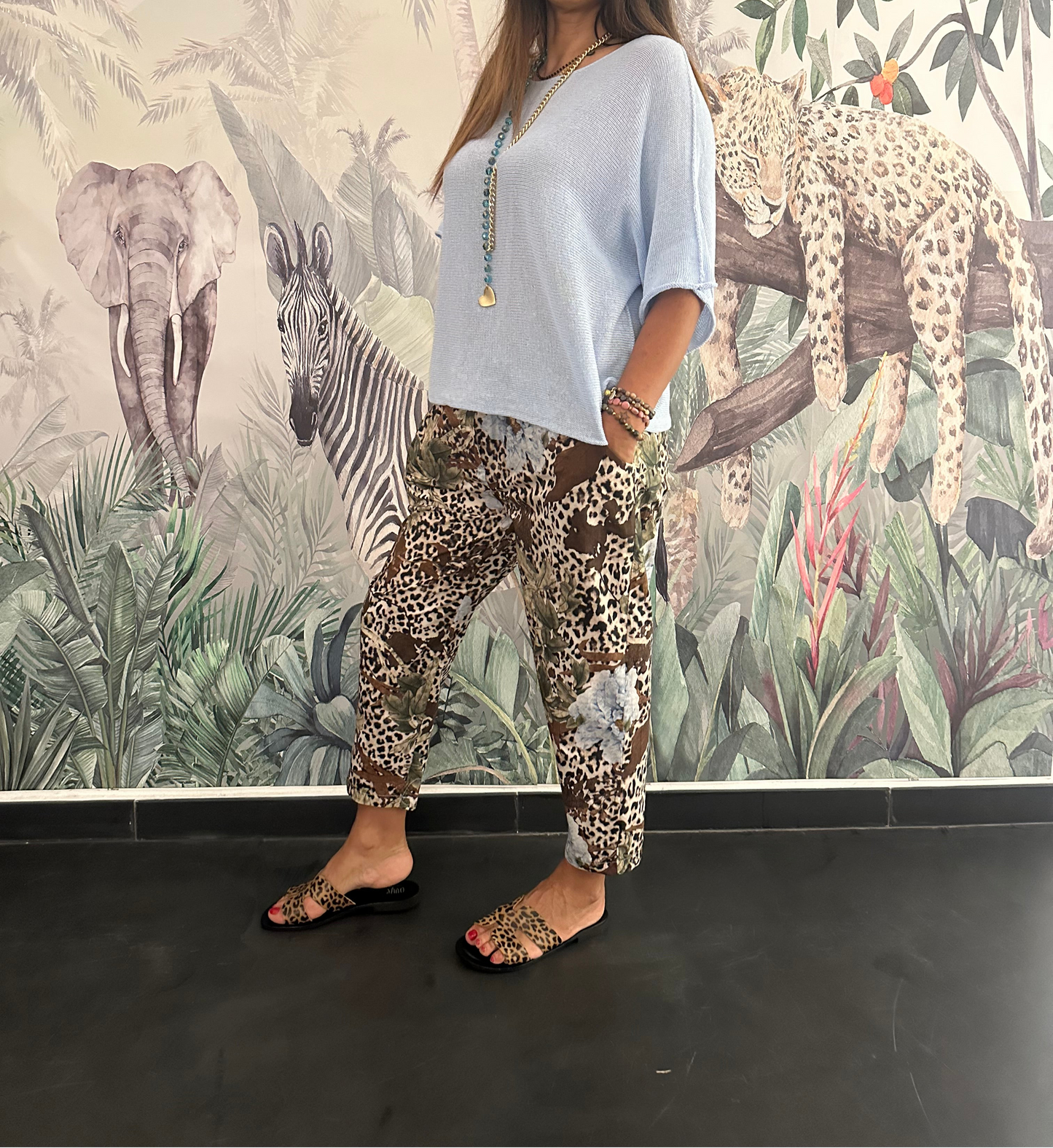 Pantaloni stampa animalier