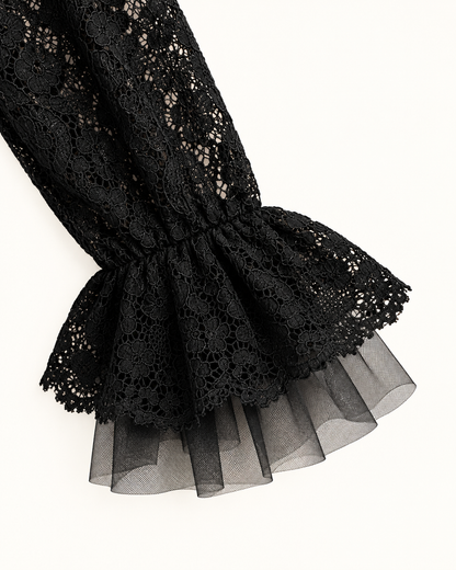 Maglia in pizzo e tulle