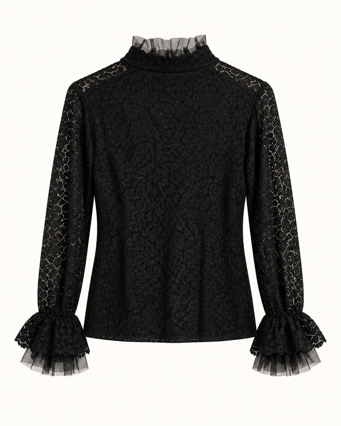 Maglia in pizzo e tulle