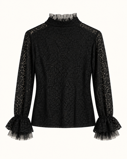 Maglia in pizzo e tulle