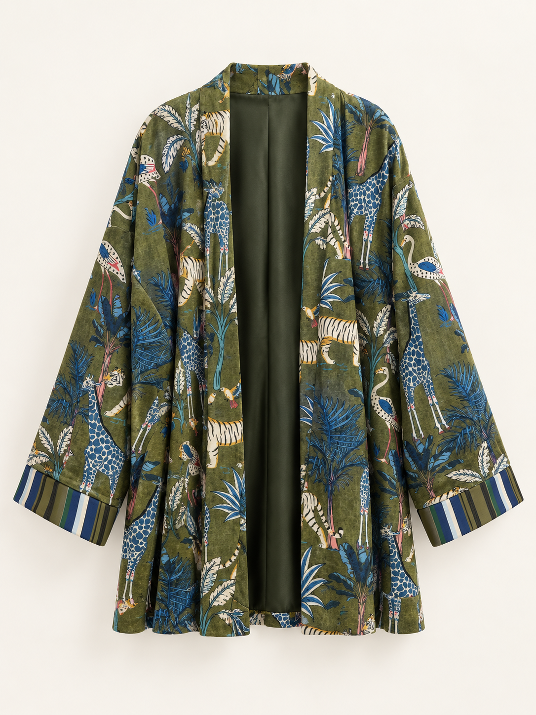 Kimono Have One in ciniglia Jungle – verde oliva