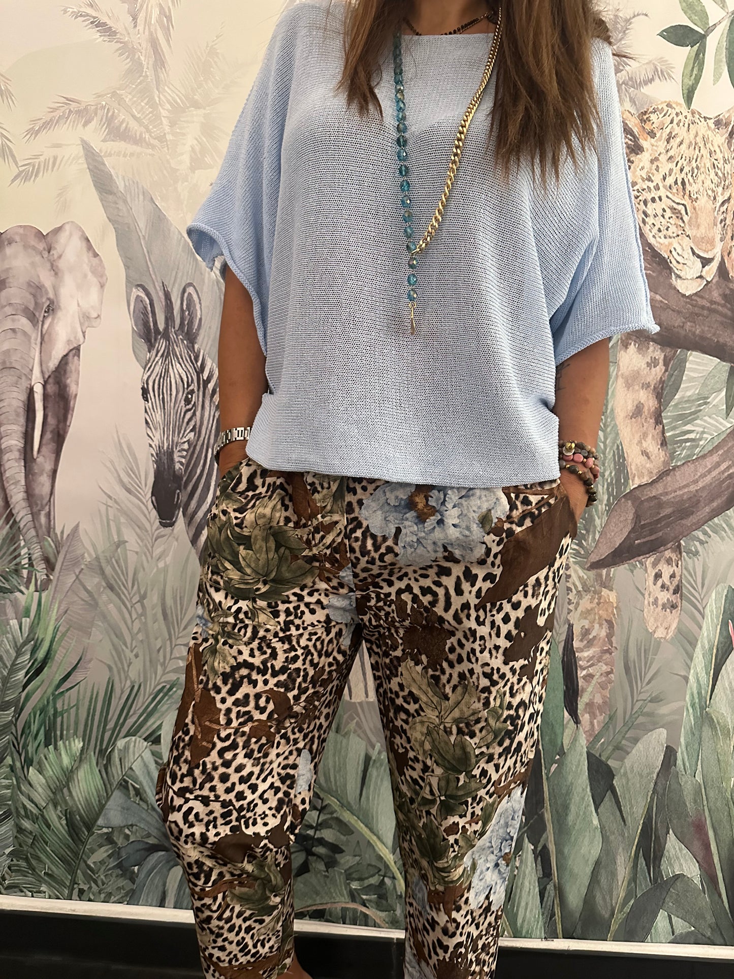 Pantaloni stampa animalier
