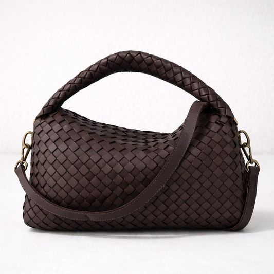 Borsa in pelle artigianale intrecciata