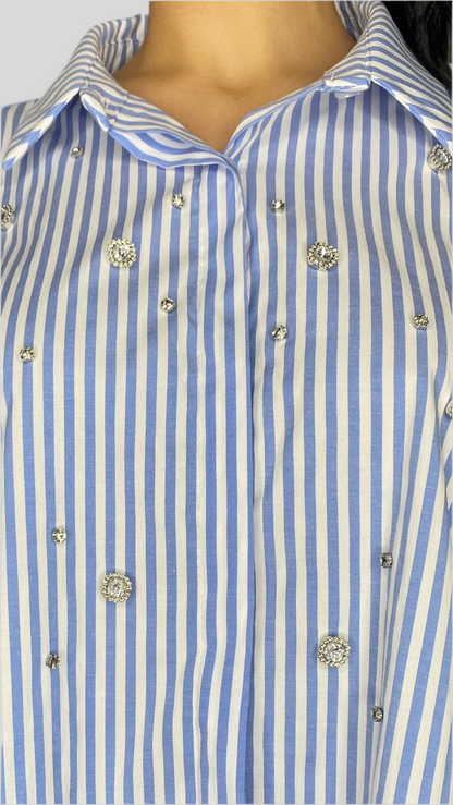 Camicia applicazioni gioiello