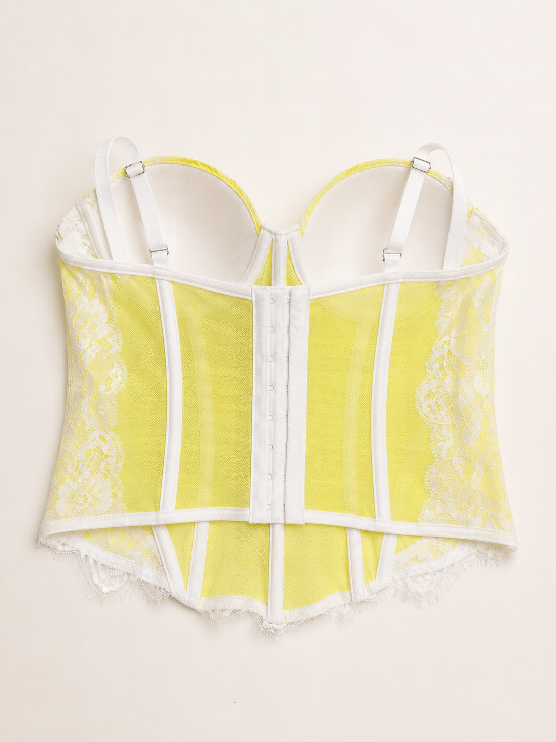 Corpetto  in pizzo – Giallo Fluo