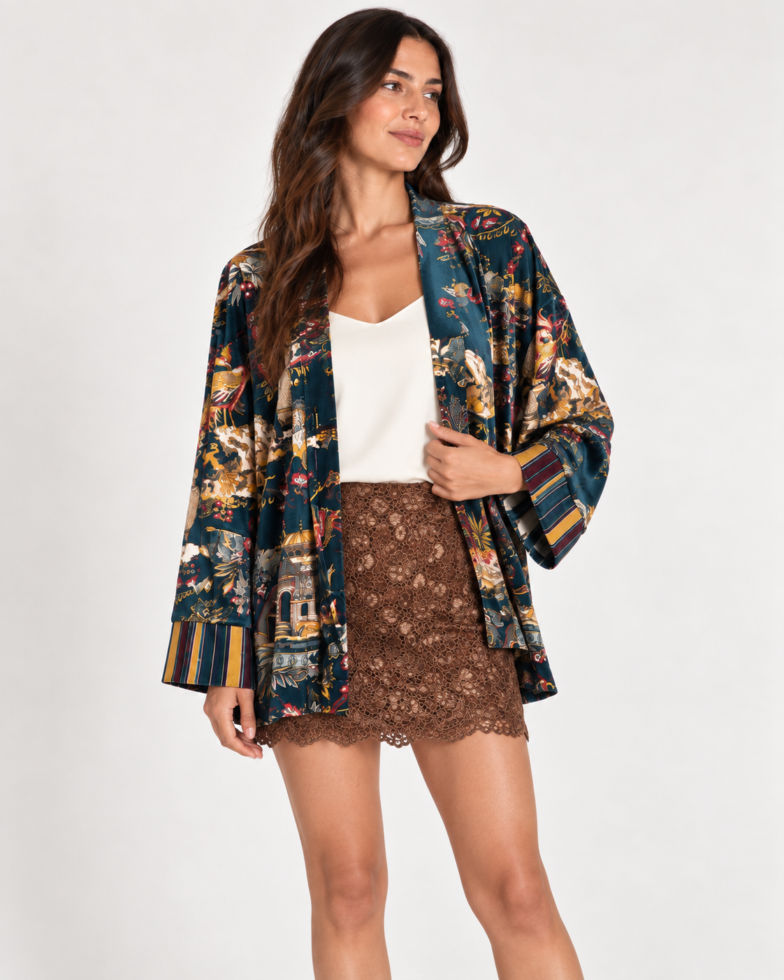Gonna Vicolo in pizzo – cuoio