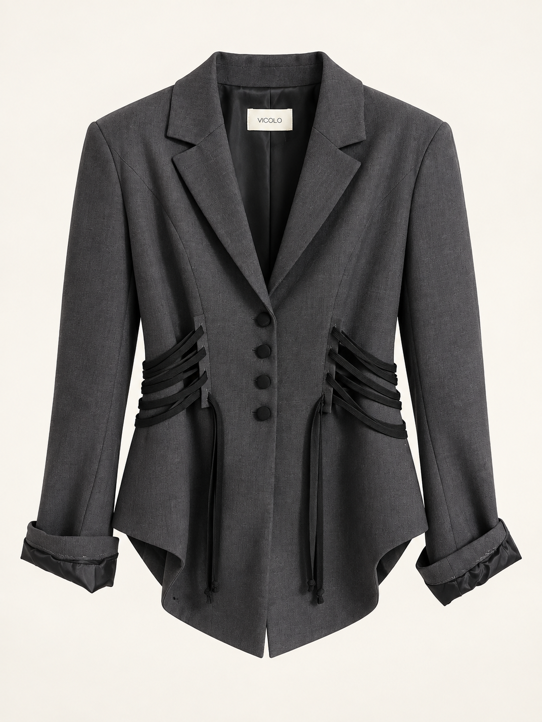 Giacca corsetto con lacci – antracite