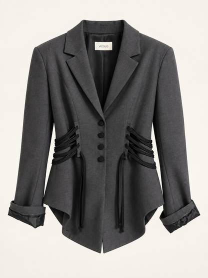 Giacca corsetto con lacci – antracite