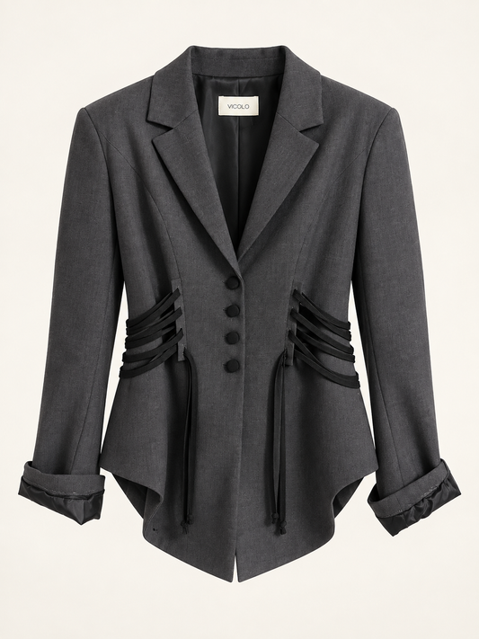 Giacca corsetto con lacci – antracite