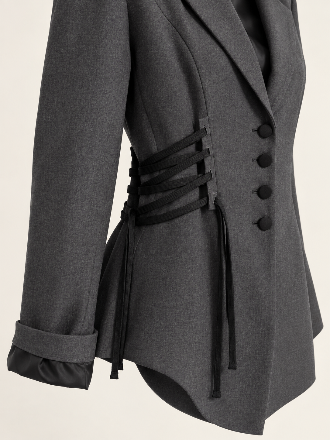 Giacca corsetto con lacci – antracite