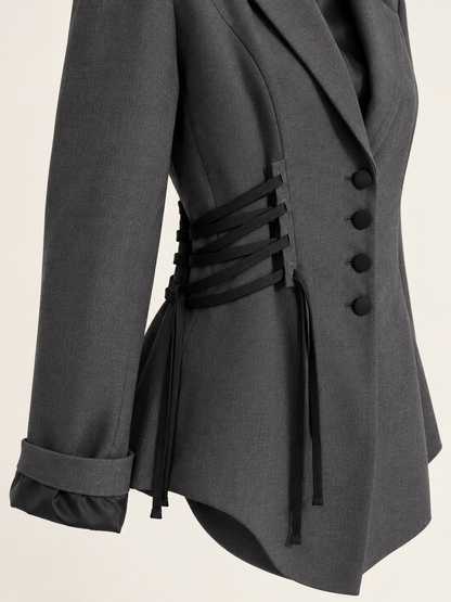 Giacca corsetto con lacci – antracite