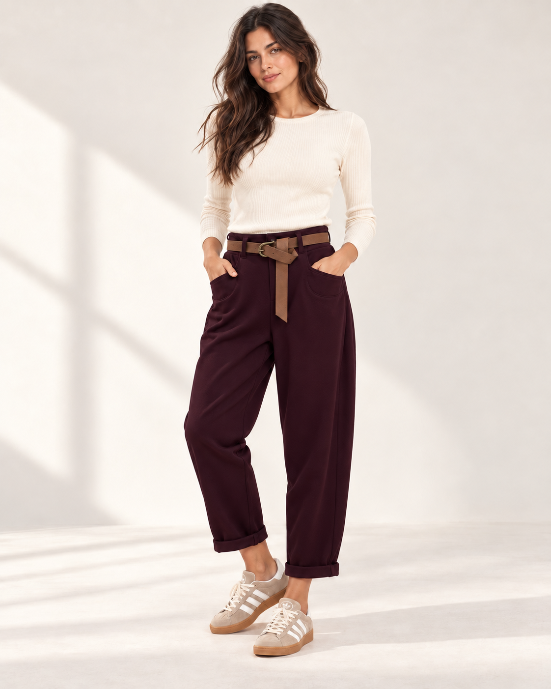 Pantalone Punto Milano con Cintura