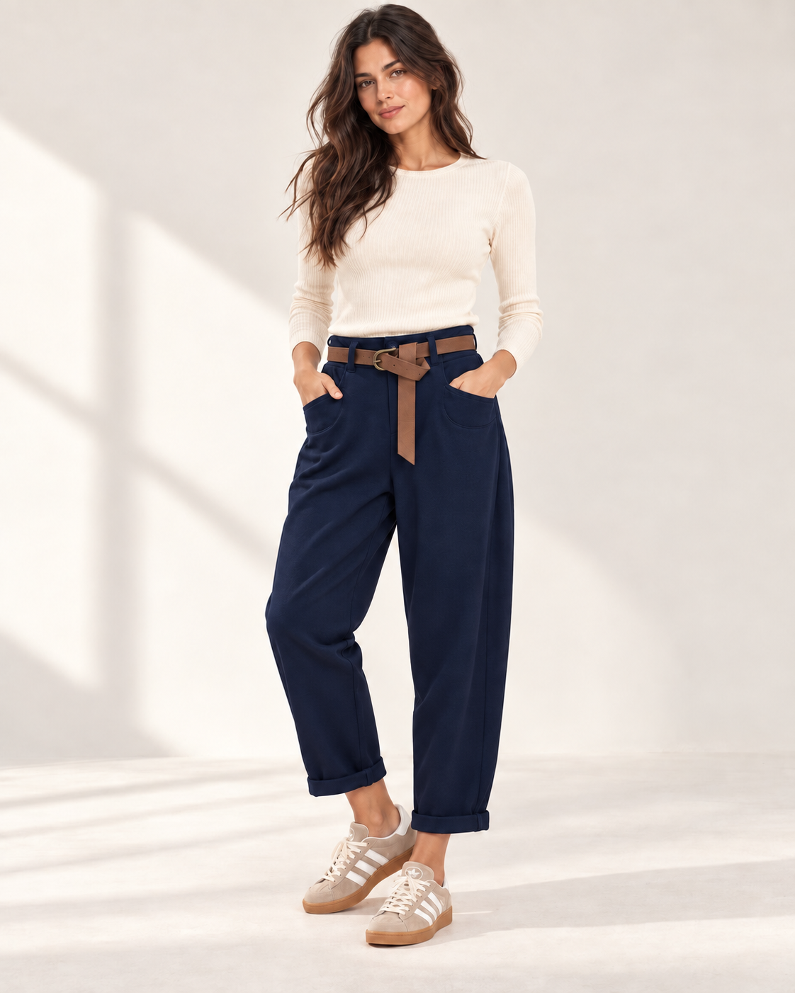 Pantalone Punto Milano con Cintura