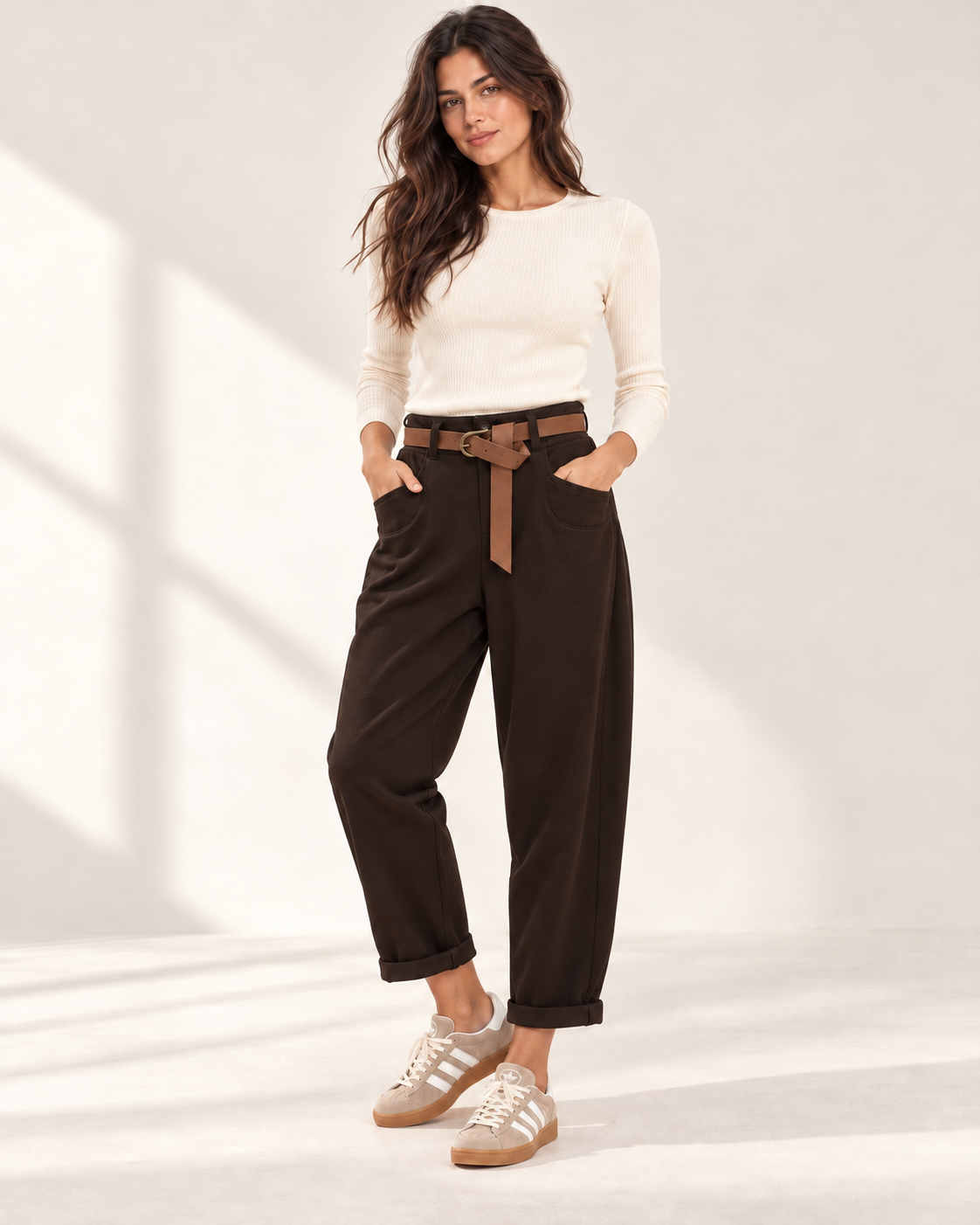Pantalone Punto Milano con Cintura