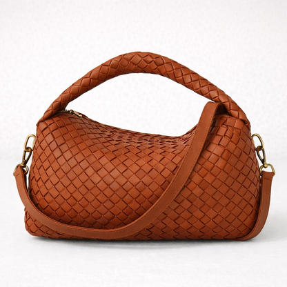 Borsa in pelle artigianale intrecciata