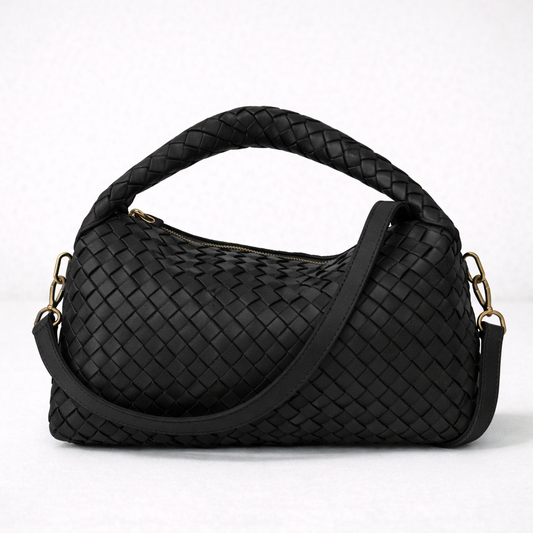 Borsa in pelle artigianale intrecciata