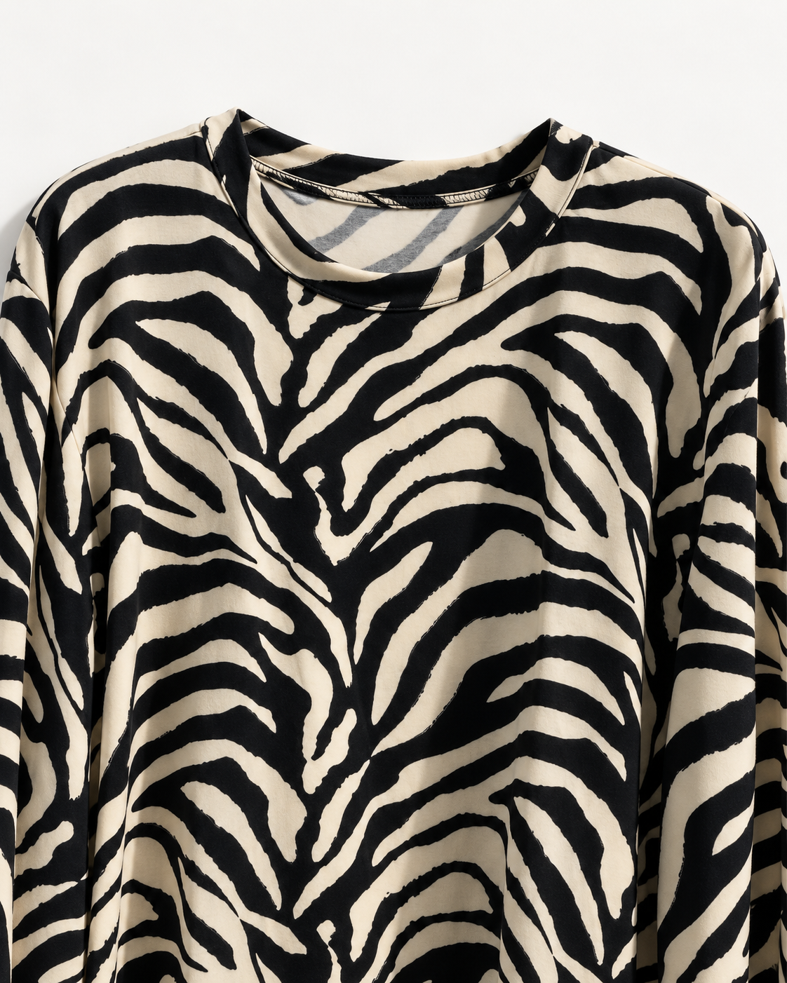 Maglia donna zebrata panna e nero