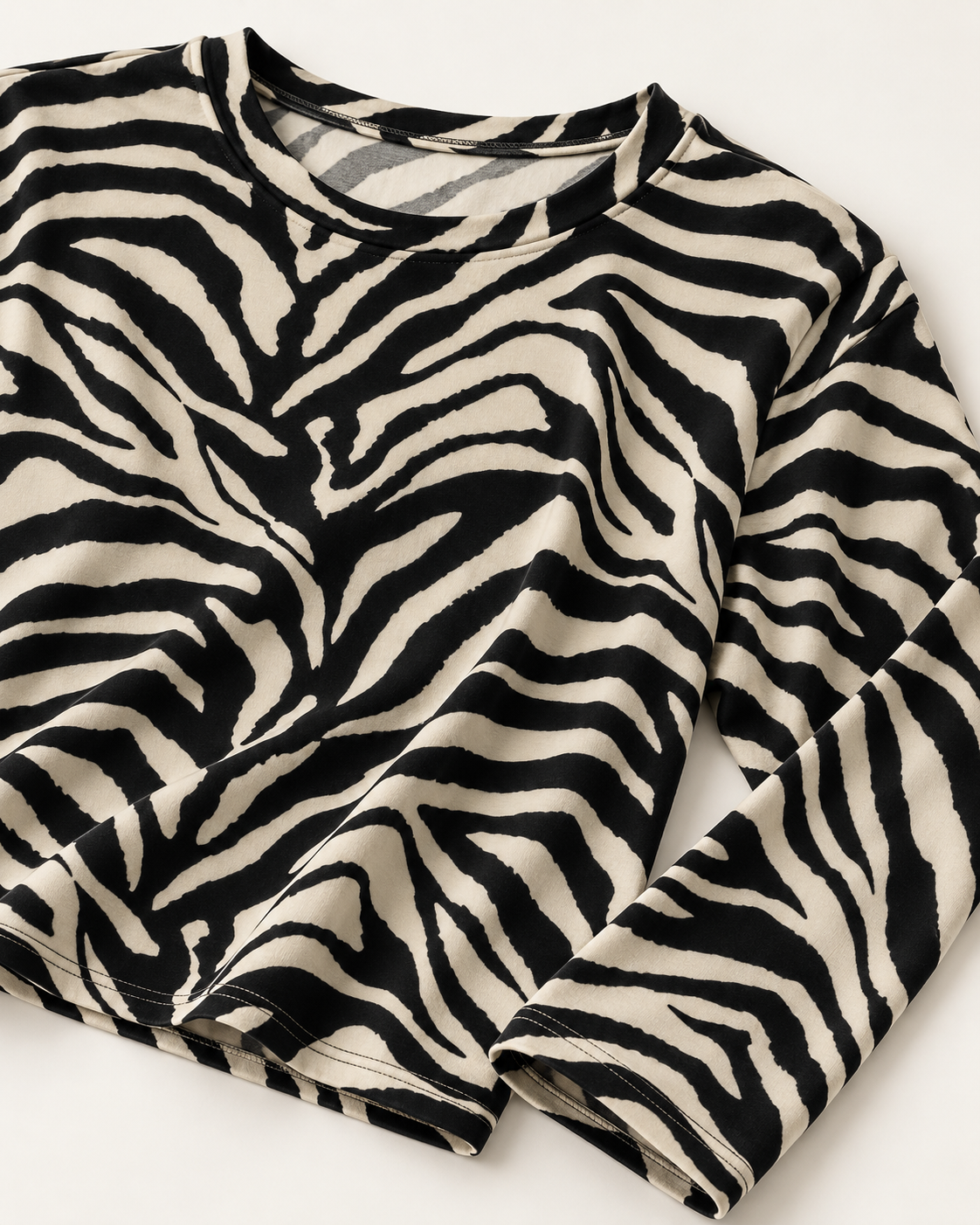 Maglia donna zebrata panna e nero